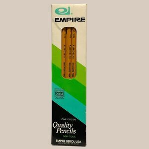 Vintage Open Box of 10 Empire Integrity #2 Yellow Pencils 7.5"